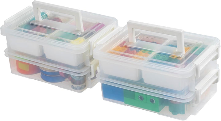 1 Qt. Plastic Storage Bins with Lids, 2 Pack