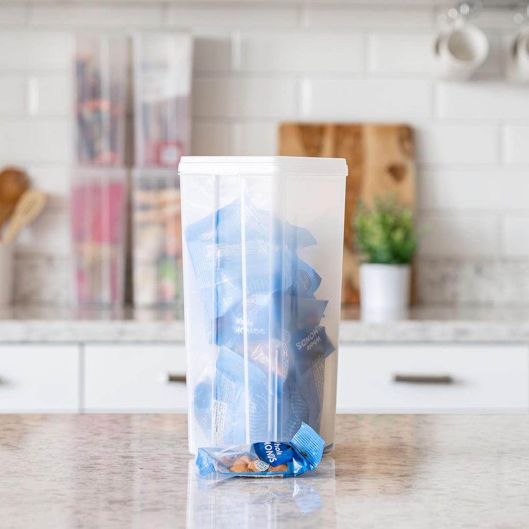 Vertical Plastic Flip Top Storage Containers Bins with Lids - 4 pack - IRIS USA