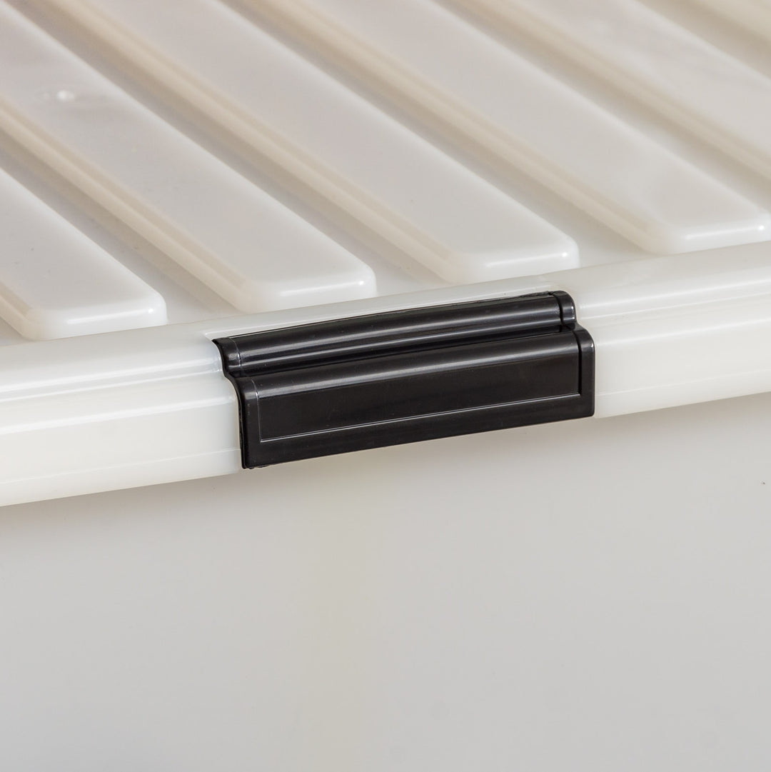 IRIS USA 132 Quart/36 Gal. Stackable Plastic Storage Bins with Lids and Latching Buckles, 3 Pack - Pearl, Containers with Lids, Durable Nestable Closet, Garage, Totes, Tubs Boxes Organizing - IRIS USA, Inc.