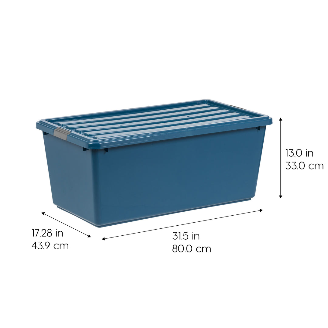 91Qt. Eco-Friendly Stackable Plastic Storage Bins 4 Pack - IRIS USA