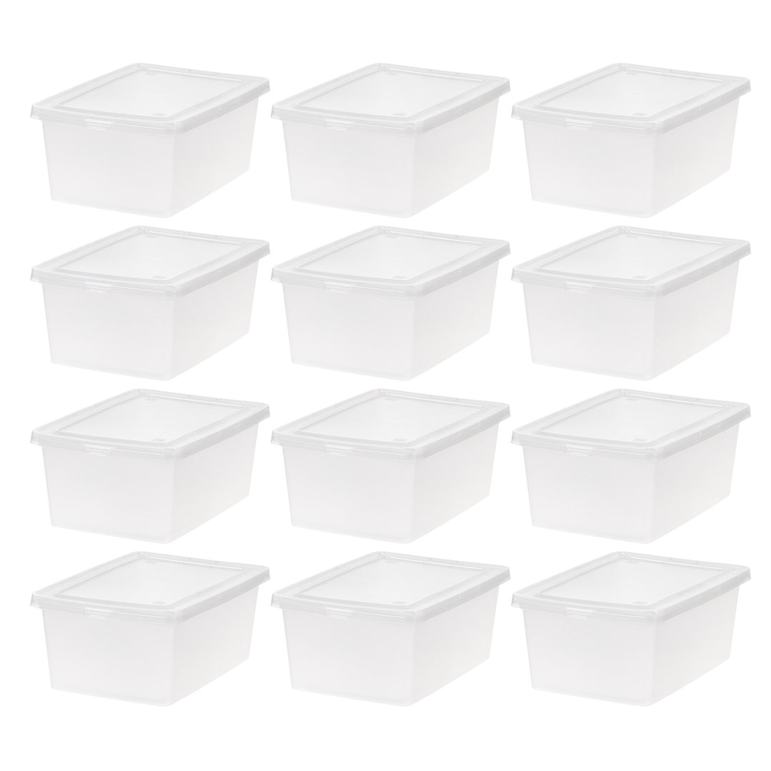 Clear Storage Box 12 Pack - 14.5 QT - IRIS USA