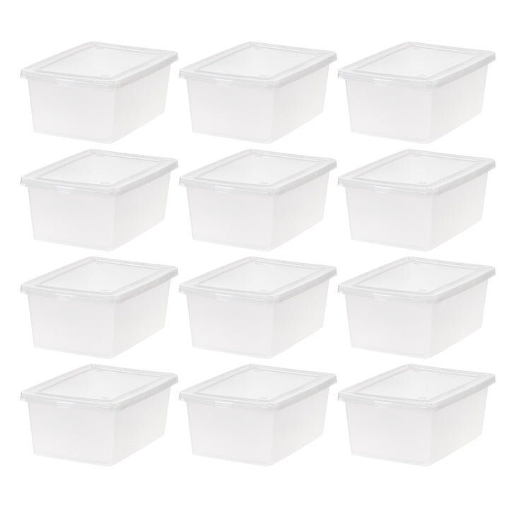 Clear Storage Box 12 Pack - 14.5 QT - IRIS USA