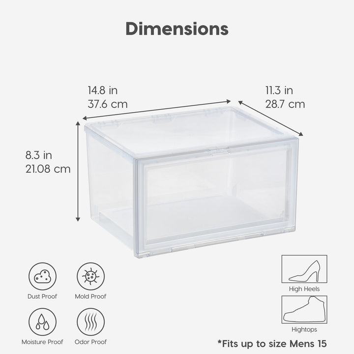 Stackable Shoe Display Box with Flip Down Door 6 Pack - IRIS USA, Inc.