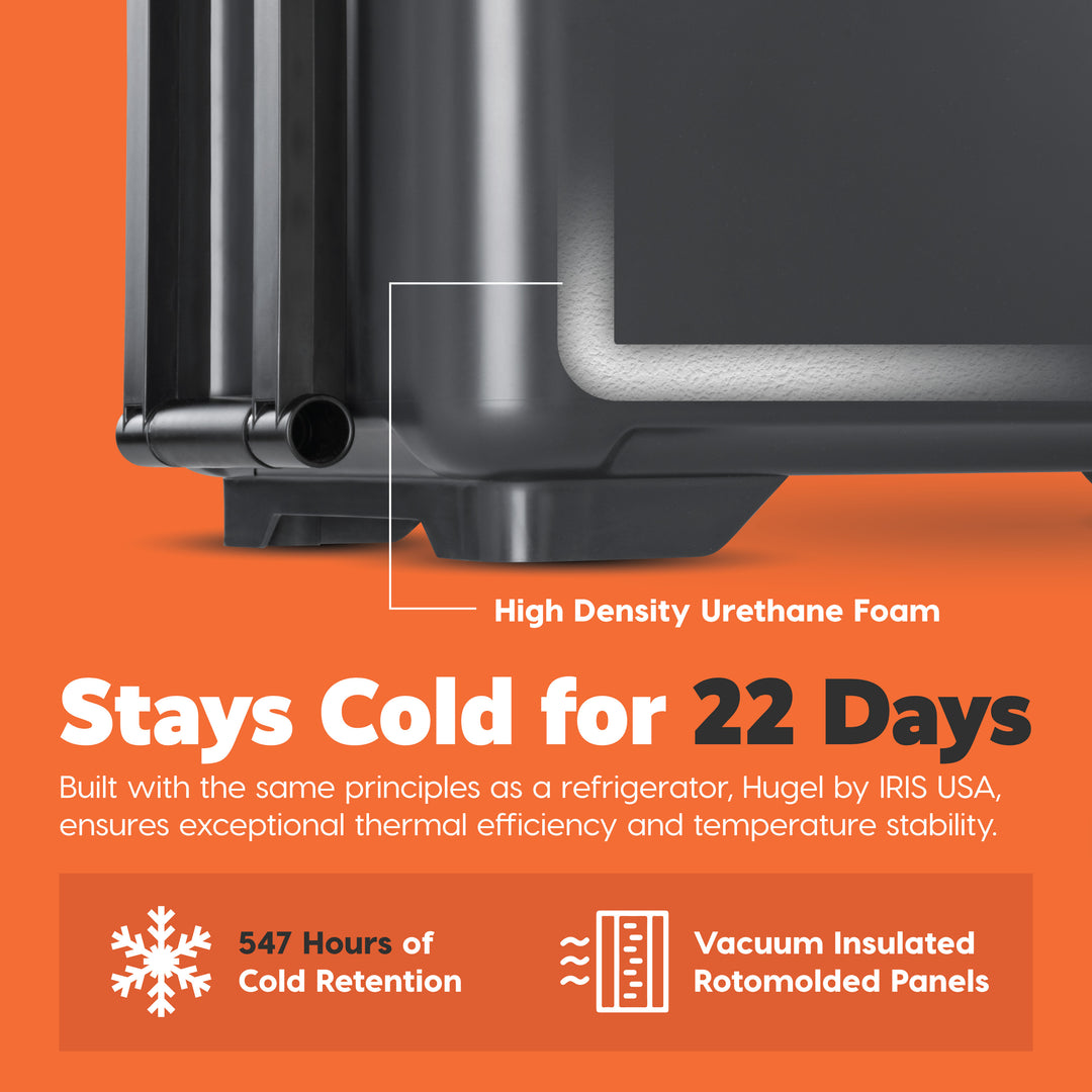 HUGEL 64QT Heavy Duty Lightweight Insulated Cooler with Wheels - IRIS USA