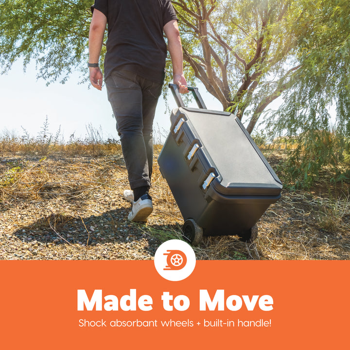 HUGEL 64QT Heavy Duty Lightweight Insulated Cooler with Wheels - IRIS USA