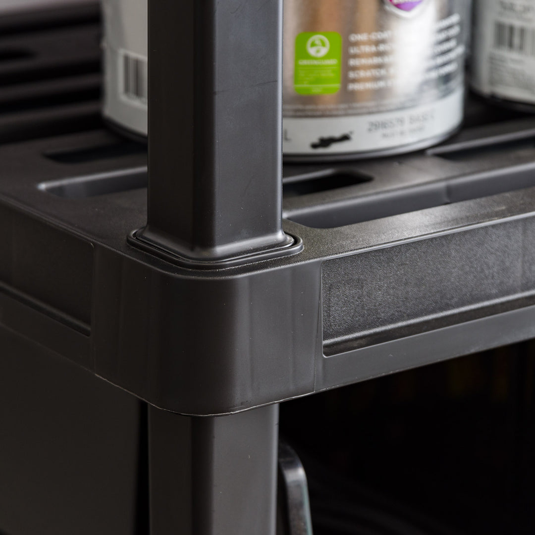 Plastic Rack Shelf with 5 Large Shelves, Black (Copy) - IRIS USA