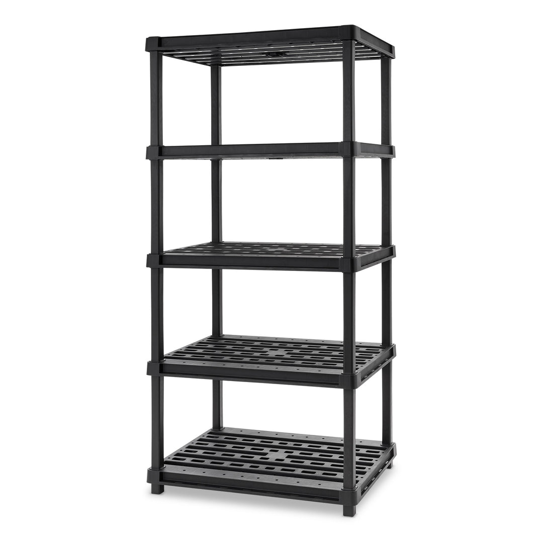5-Shelf Heavy Duty Deep Plastic Storage Shelves, 750lb Capacity - IRIS USA