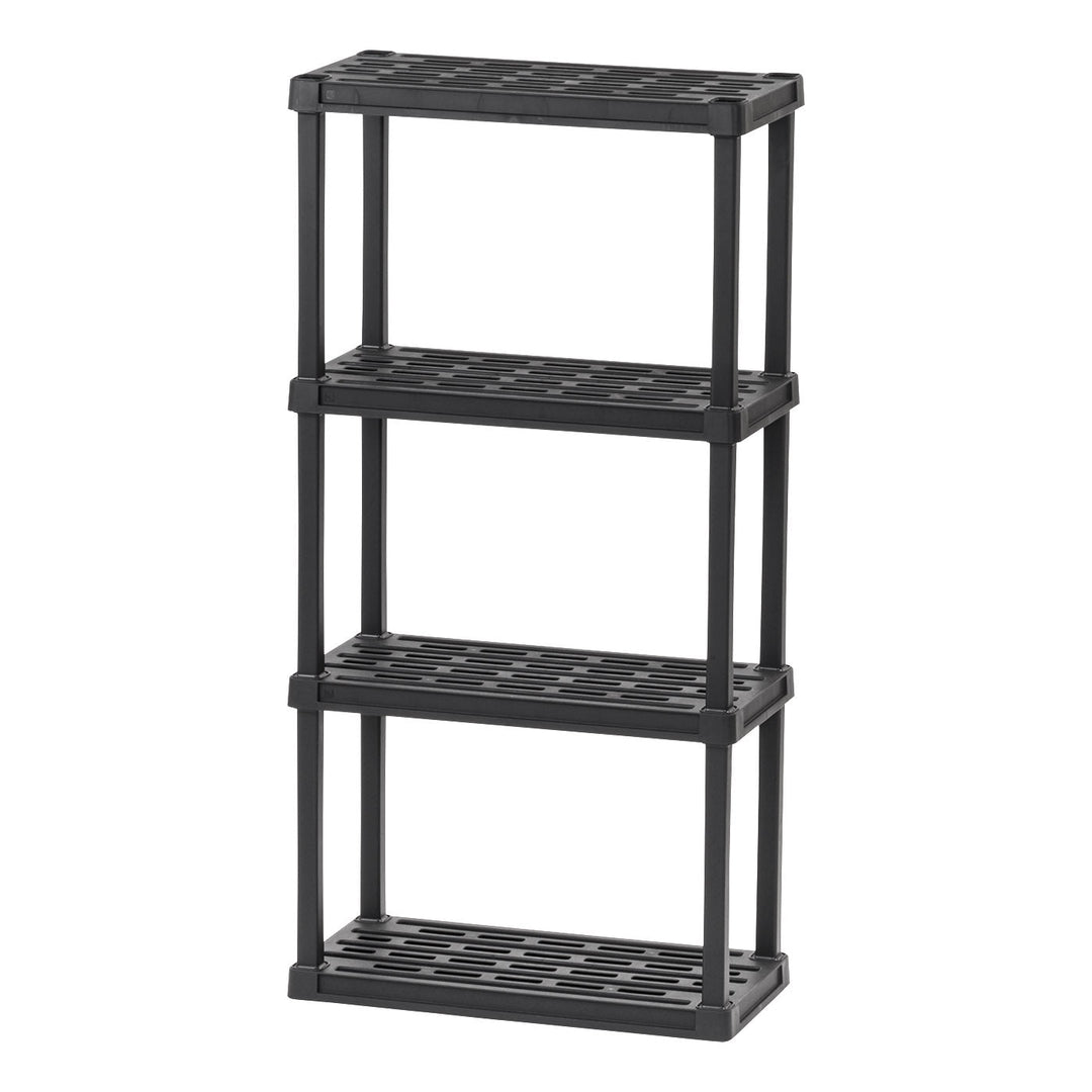 IRIS USA 3-Tier Multi-purpose Shelf Display Rack, Utility Rack, Storage Organizer Shelving Unit for Pantry, Closet, Kitchen, Laundry or Garage - Black - IRIS USA, Inc.