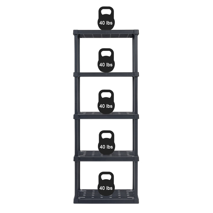 IRIS USA 3-Tier Multi-purpose Shelf Display Rack, Utility Rack, Storage Organizer Shelving Unit for Pantry, Closet, Kitchen, Laundry or Garage - Black - IRIS USA, Inc.