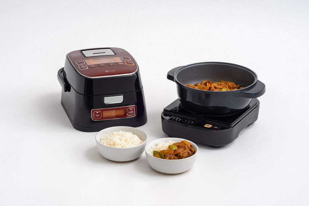 2-in-1 Rice Cooker and Induction Cooktop Burner, 3-Cup (Uncooked) / 6-Cup (Cooked) - IRIS USA