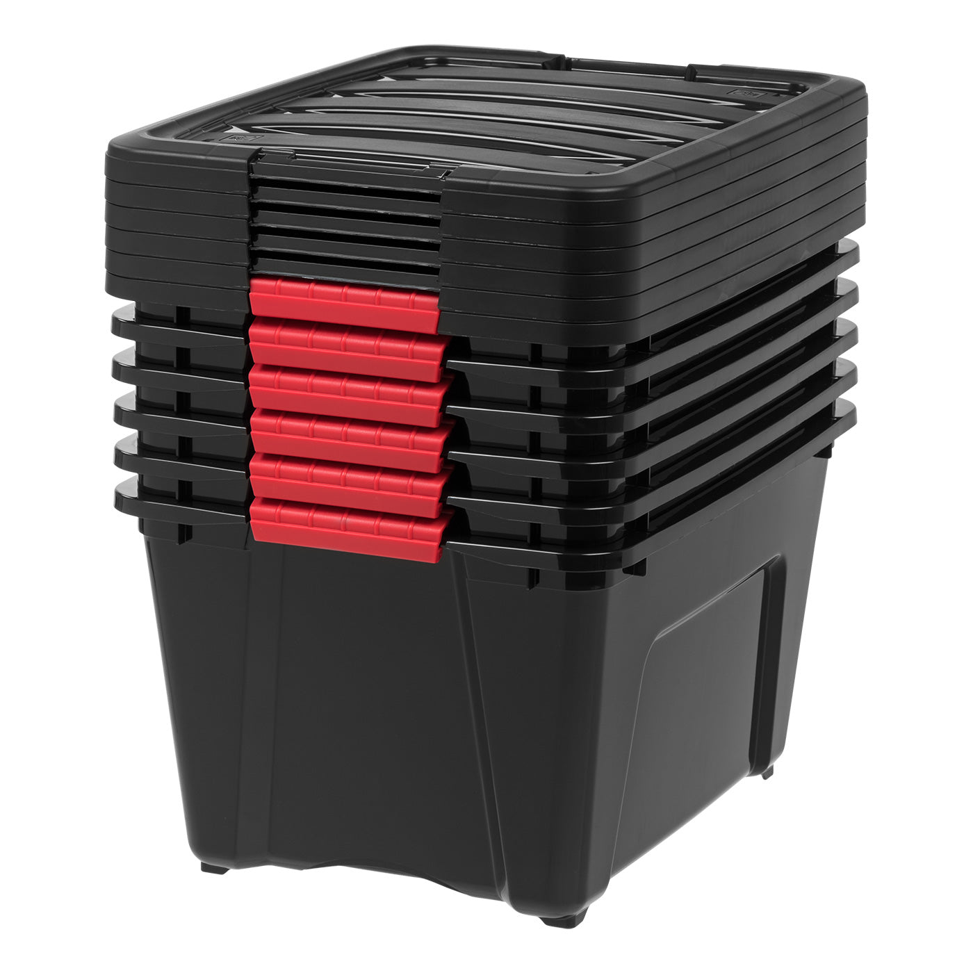 Stack & Pull® Storage Box - 32 QT, 6 Pack, Black – IRIS USA
