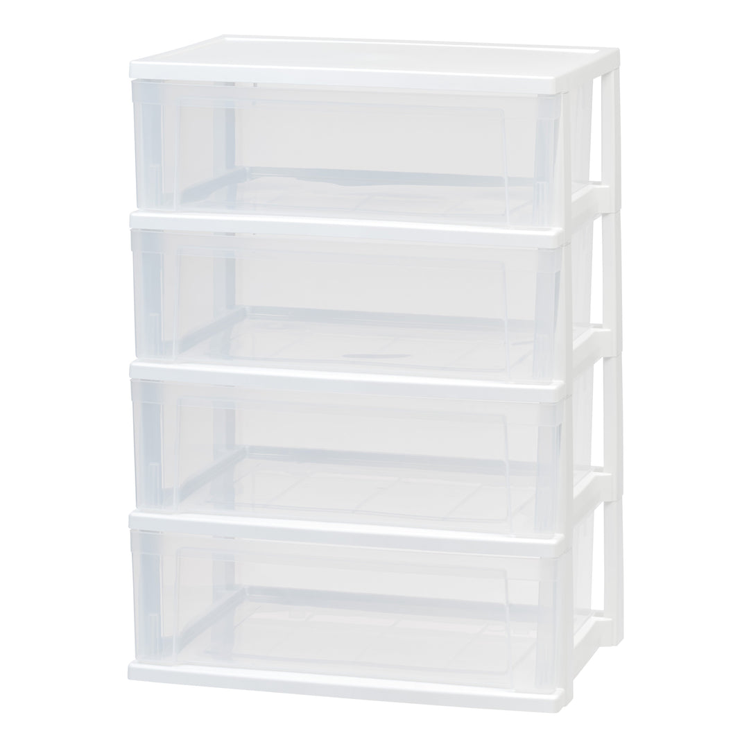 4-Drawer Stacking Wide Chest, White - IRIS USA, Inc.