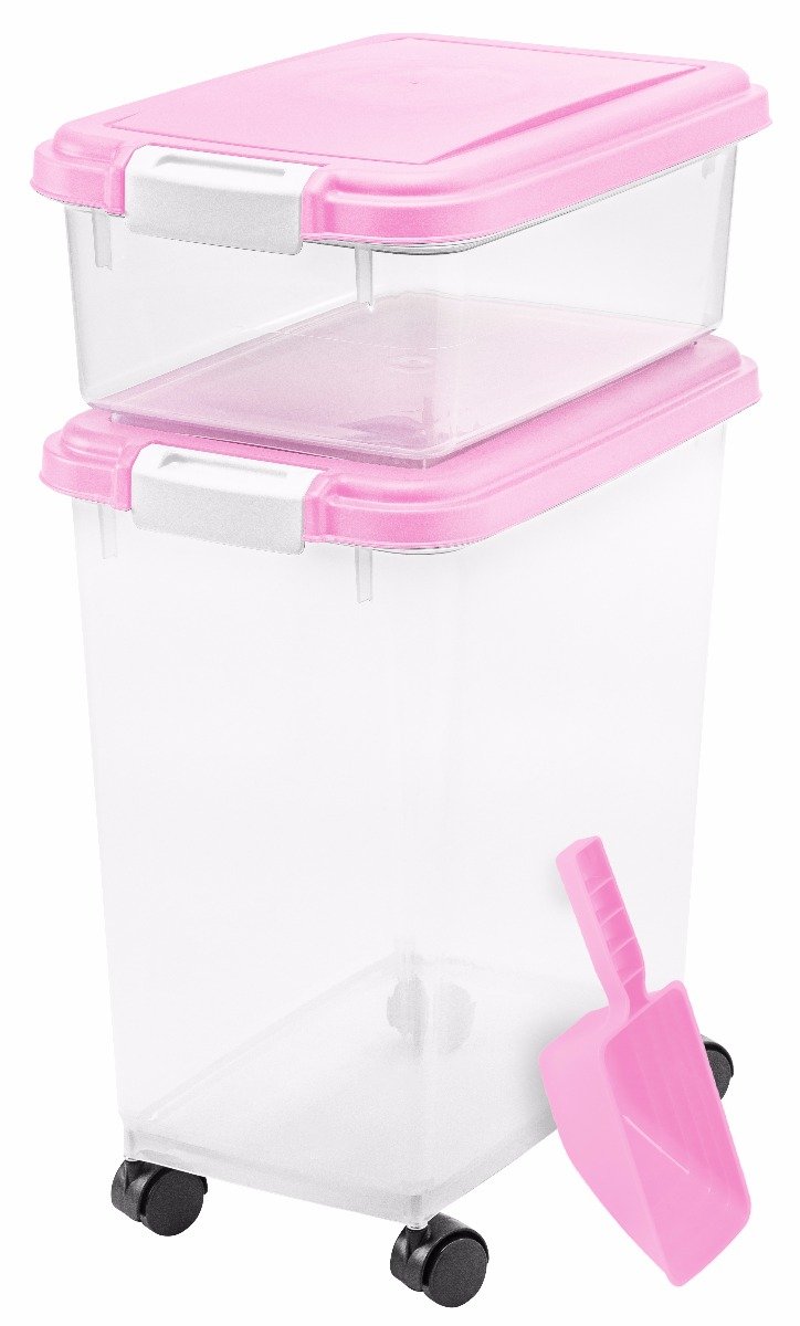 Airtight Pet Food and Treat Storage Combo with Scoop - image 6#color_pink