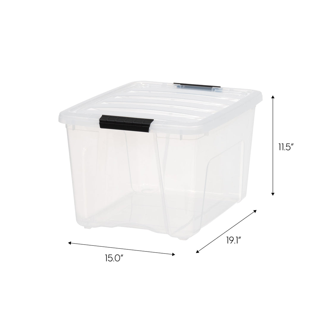 40 Quart Stack & Pull™ Box, 6 Pack, Clear with Black Buckle - IRIS USA, Inc.