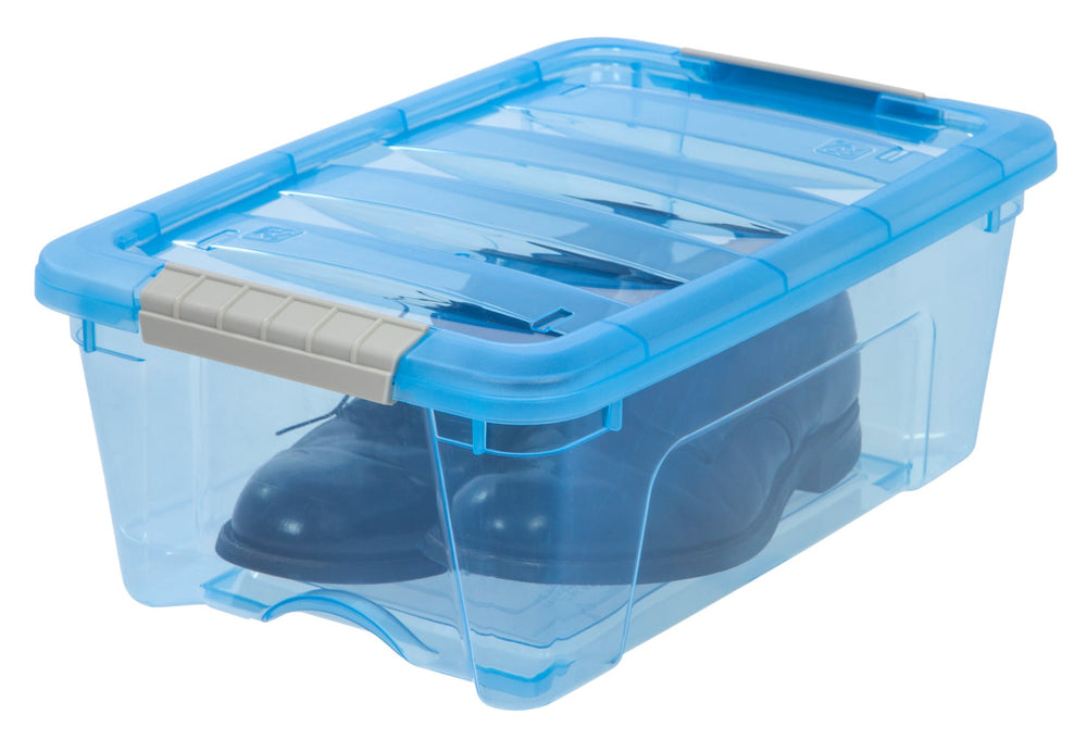 Stack & Pull™ Storage Box - 12 QT, 6 Pack, Trans Blue - IRIS USA, Inc.