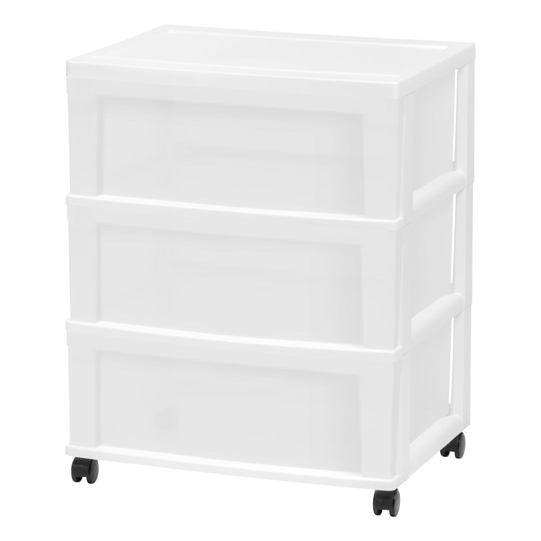 3-Drawer Wide Chest, White/Natural - IRIS USA, Inc.