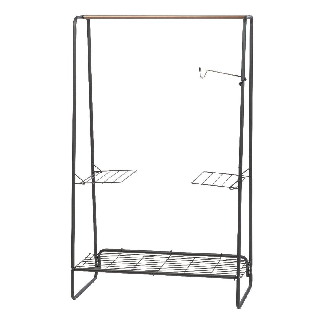 Metal Garment Rack with Wire Shelf-Large - image 1#color_black