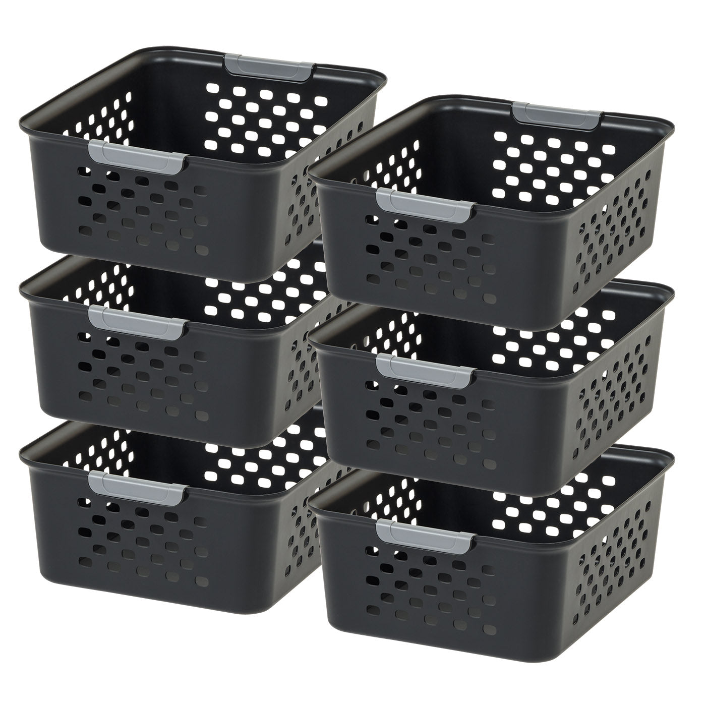 Iris Medium Organizer Storage Basket, Gray, Pack of 4