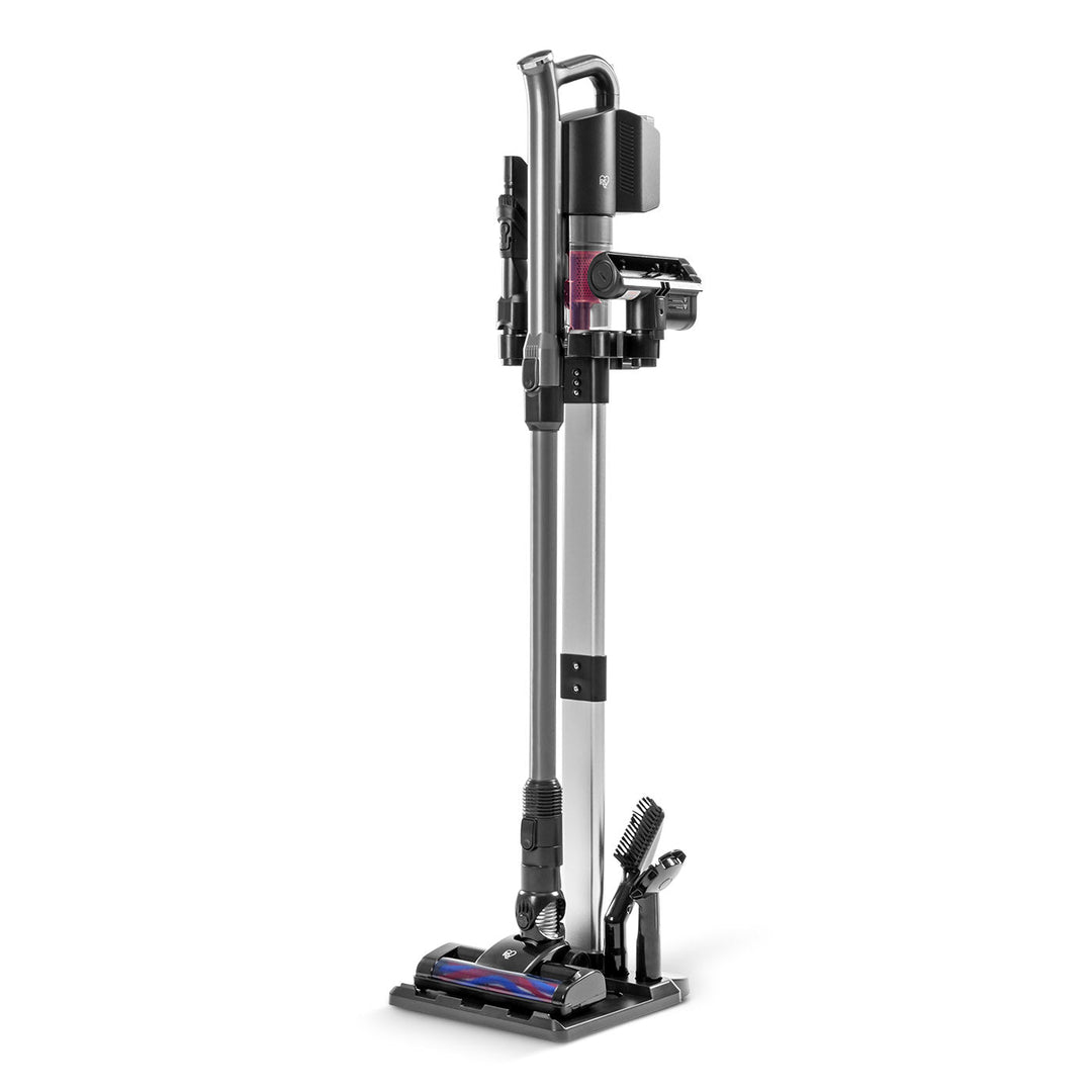 IRIS USA High Power Cordless Stick Vacuum Cleaner with Replaceable Rechargeable Battery 6 in 1, Cyclone Suction Vacuum, Up to 35 Minute Run Time, Washable Filter, for Hard Floors & Low Rugs,High Power W/ Accessories in Silver/ Wine Red - IRIS USA, Inc.