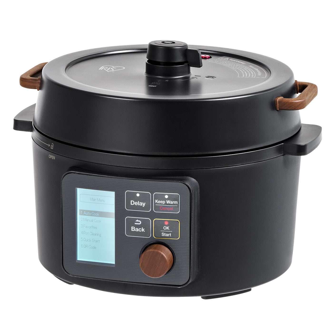 IRIS USA 3 Qt. 8-in-1 Electric Pressure Cooker, Slow Cooker, Rice Cooker,  Steamer, Sear & Sauté, Yogurt, Compact Multi-Cooker for 2-3 People with  Over 110 Pre-Programmed Recipes, Vegan Friendly, Black