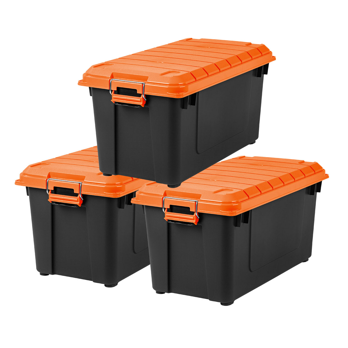 82 qt. Weathertight Storage Box, Store-It-All Utility Tote in Orange/B