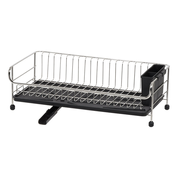 1-tier Slim Dish rack with Drain Spout Black - IRIS USA, Inc.