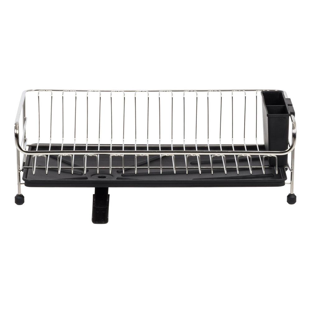 1-tier Slim Dish rack with Drain Spout Black - IRIS USA, Inc.