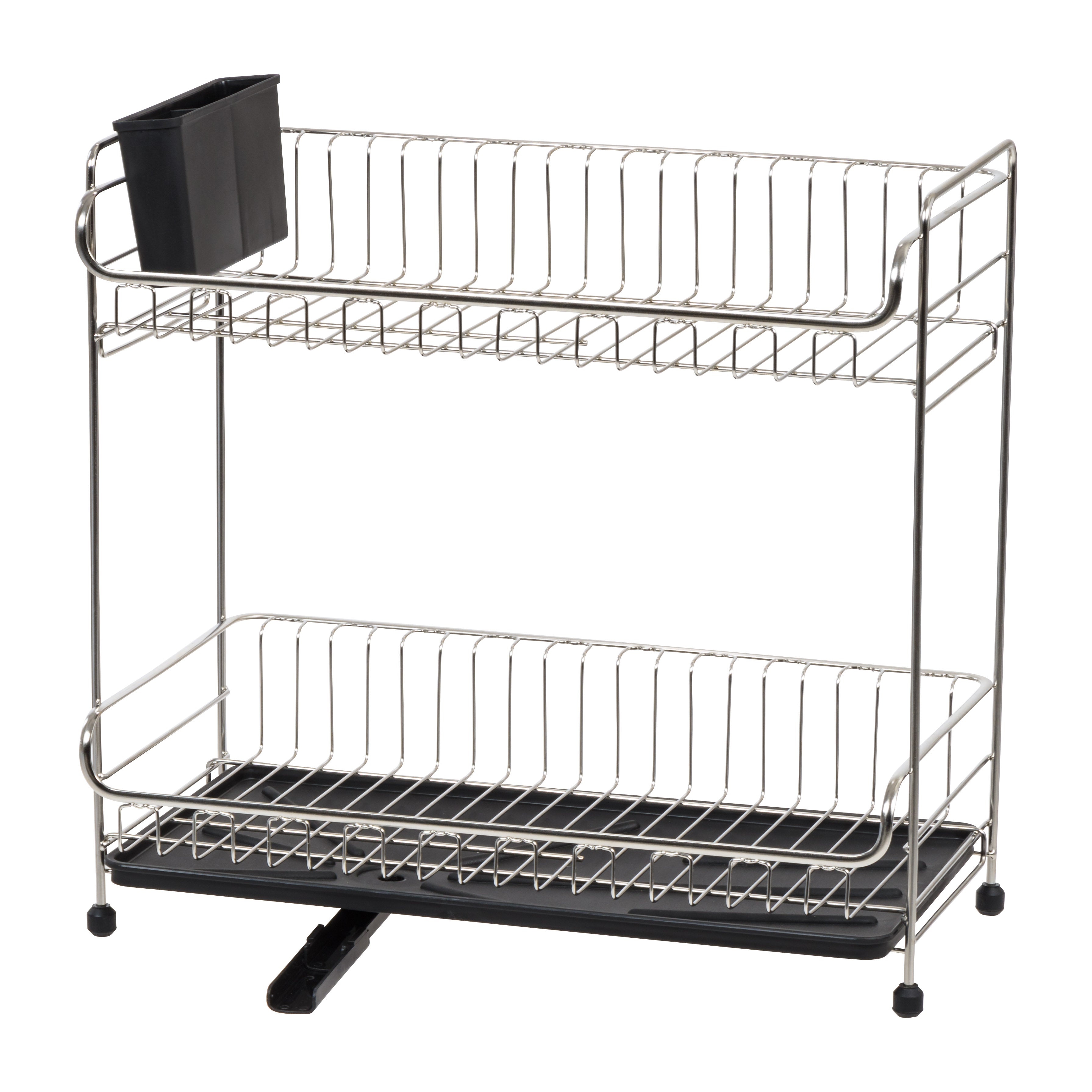 NEX Silver 2-Tier Adjustable Stainless Steel Dish Racks