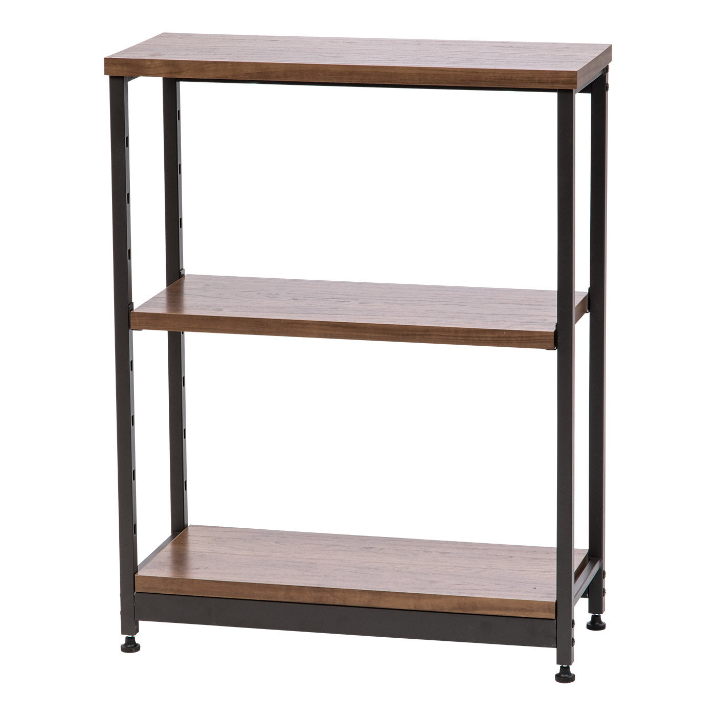 White/Natural 3-Tier Small Wood and Metal Shelf