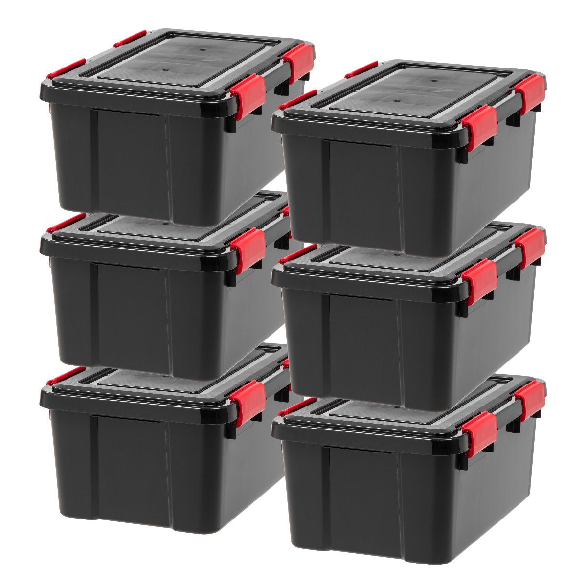 Sterilite 50 Gallon Plastic Stacker Tote, Heavy Duty Lidded Storage Bin  Container for Stackable Garage and Basement Organization, Black, 9-Pack