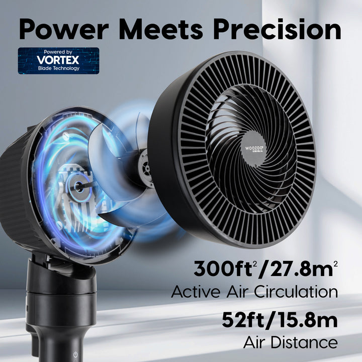 WOOZOO® Pedestal Standing Fan with 5.9" 3-Wing Blade