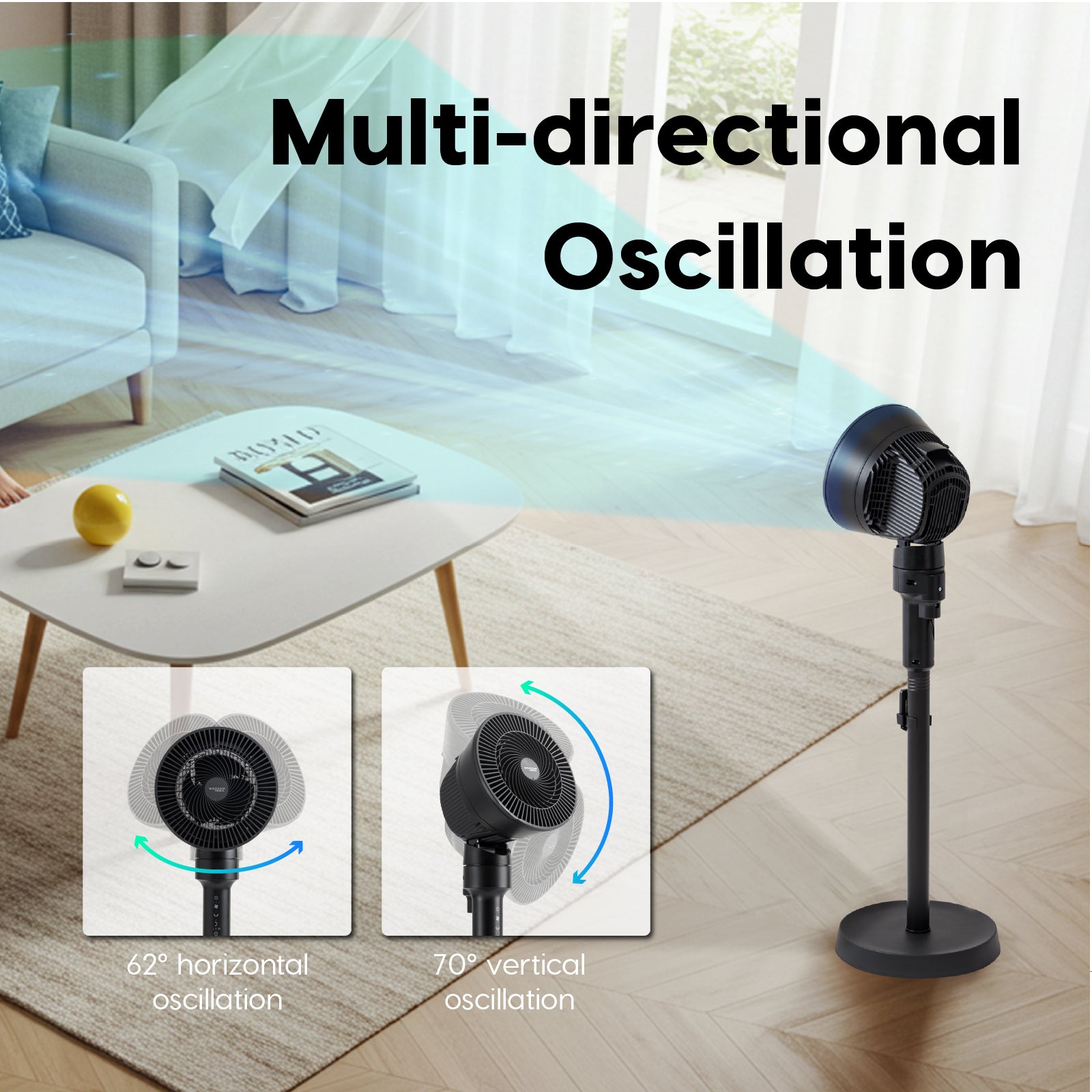 WOOZOO® Pedestal Standing Fan with 5.9