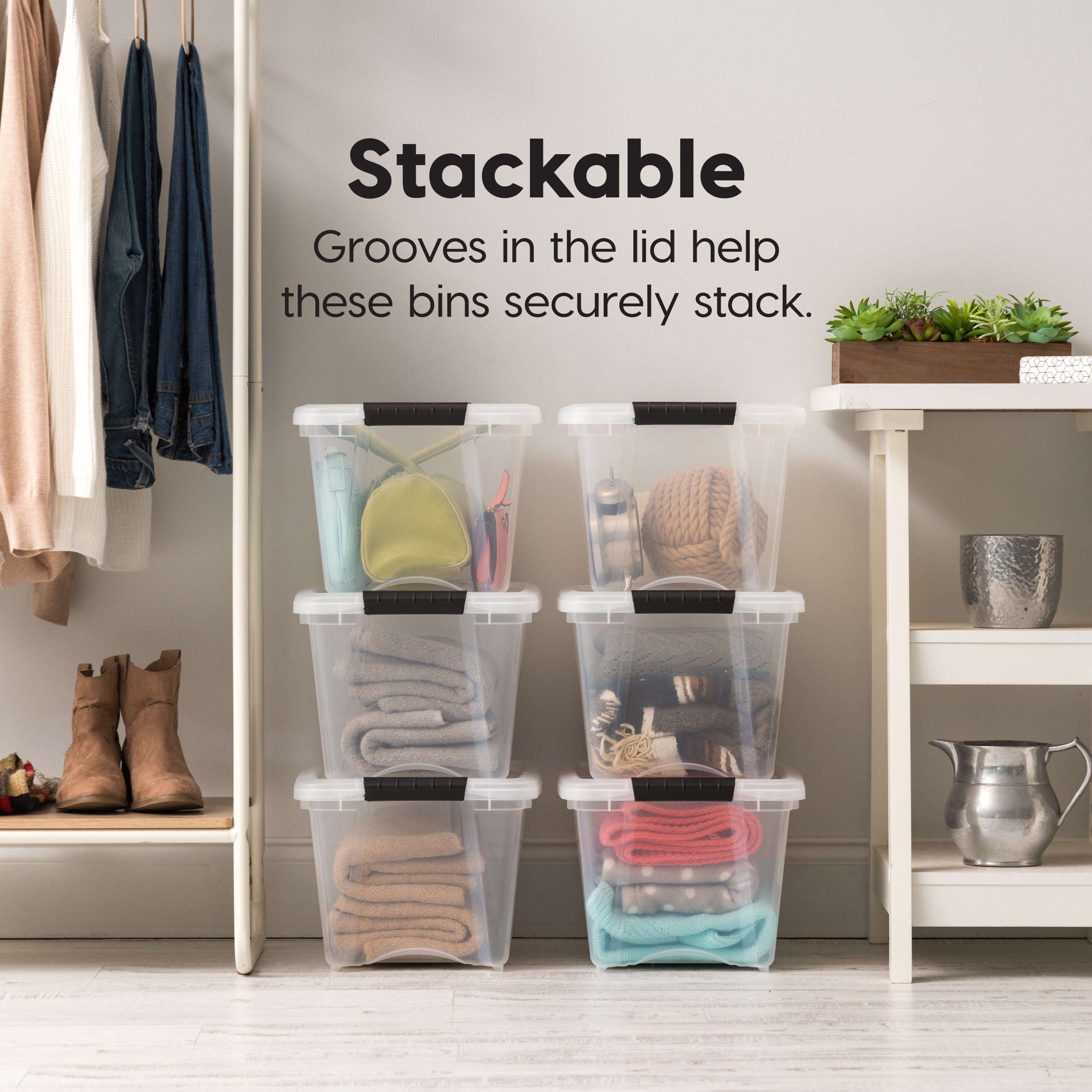 Stack & Pull® Storage Box - 19 QT 4 Pack – IRIS USA