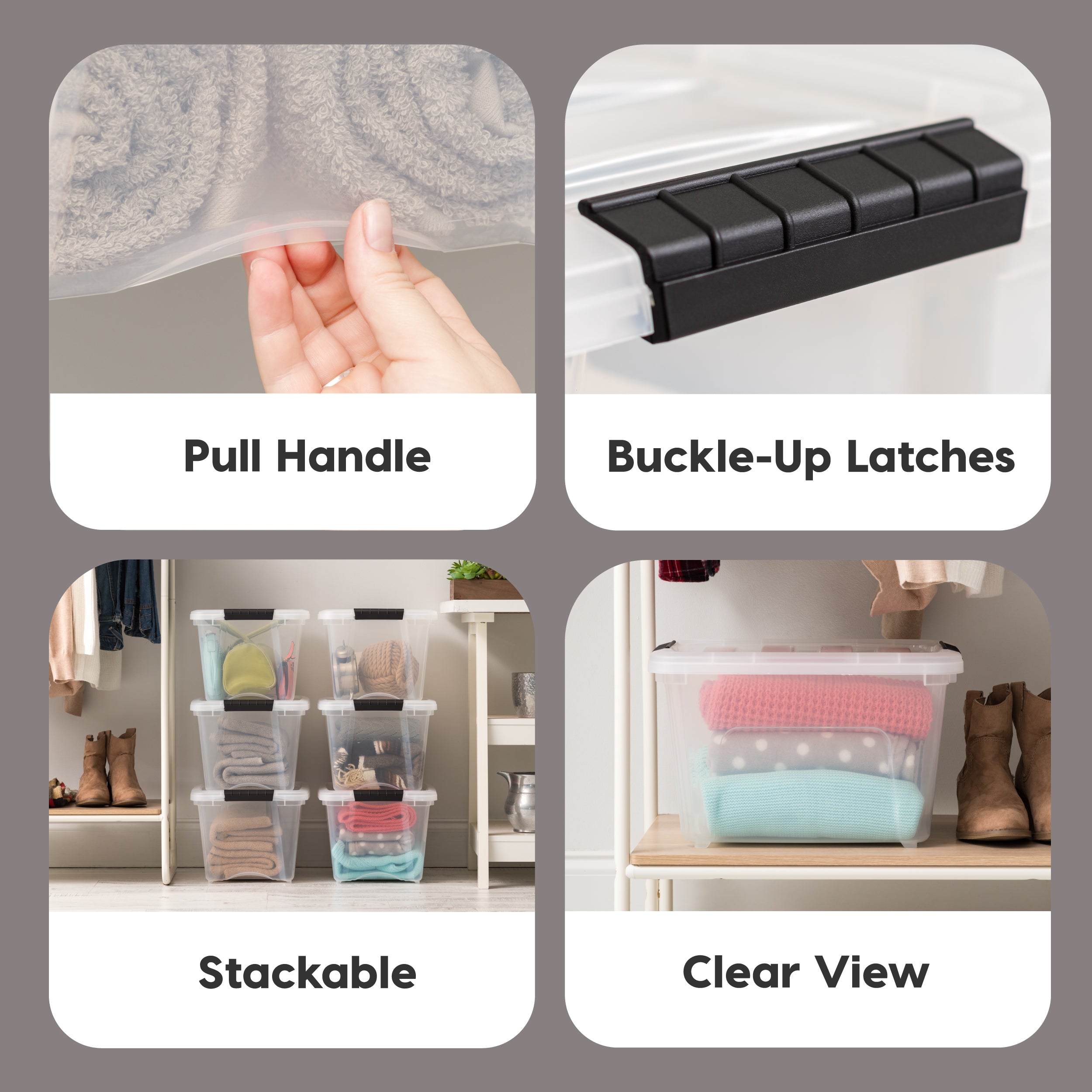 Stack & Pull® Storage Box - 19 QT 4 Pack – IRIS USA