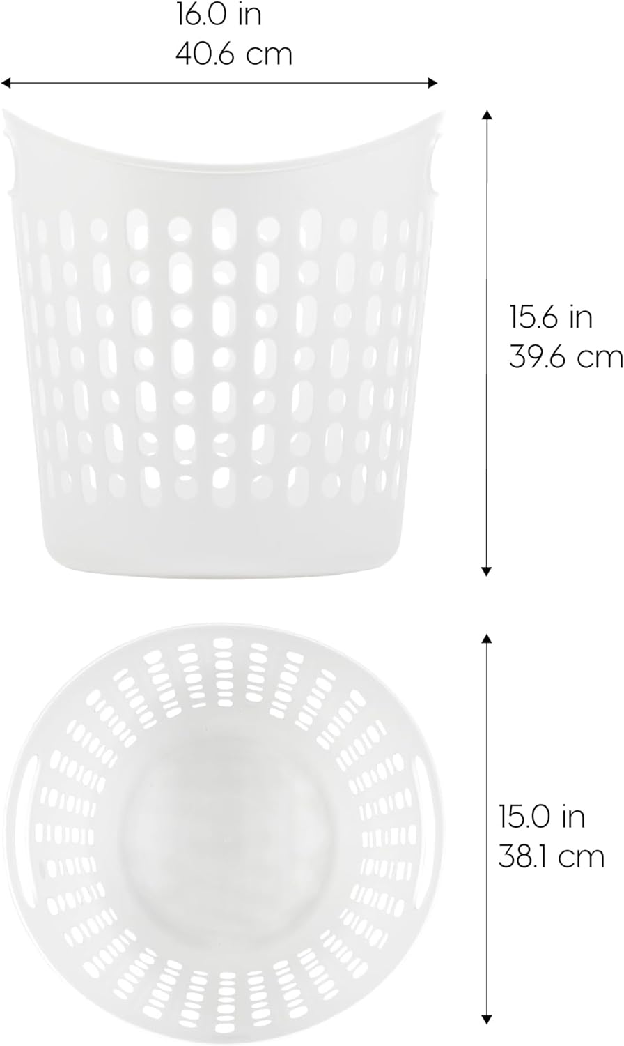 Plastic Laundry Basket, 27L - 3 Pack - IRIS USA