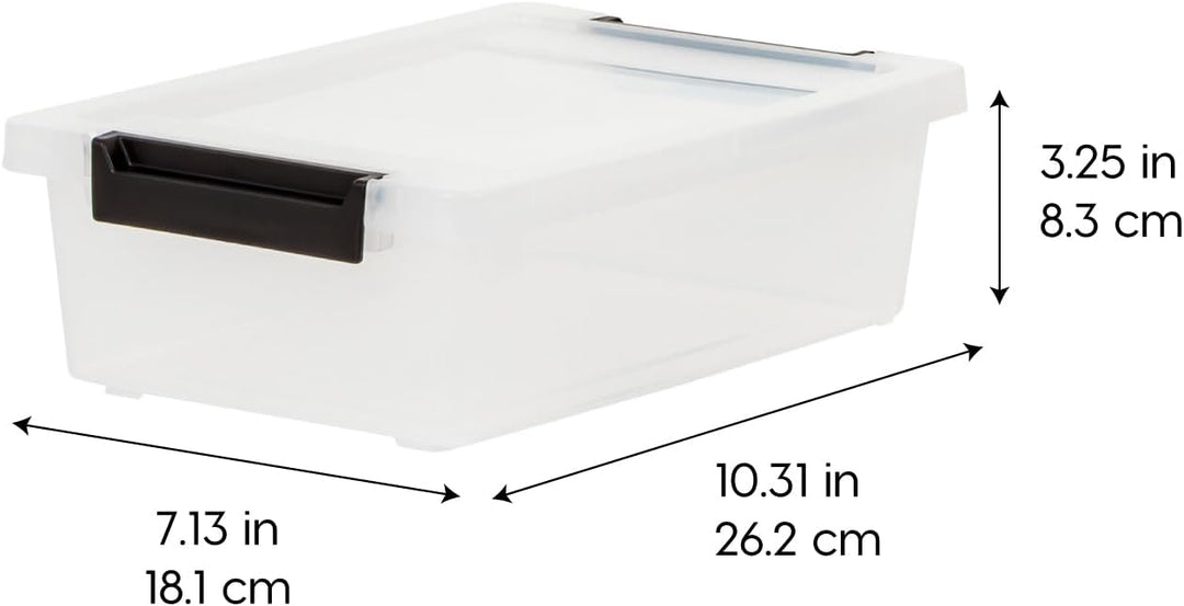 Storage Bins with Lids 2 Qt - (6-Pack) - Clear/Black