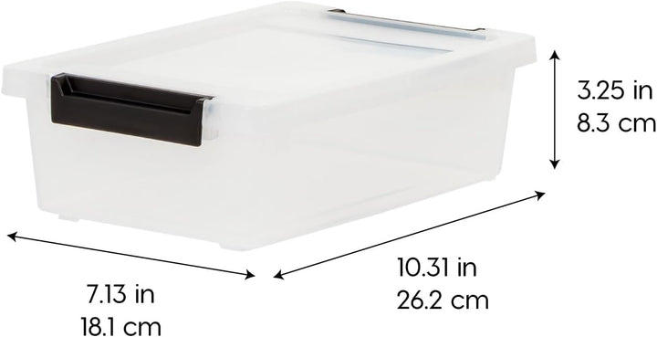 Storage Bins with Lids 2 Qt - (6-Pack) - Clear/Black