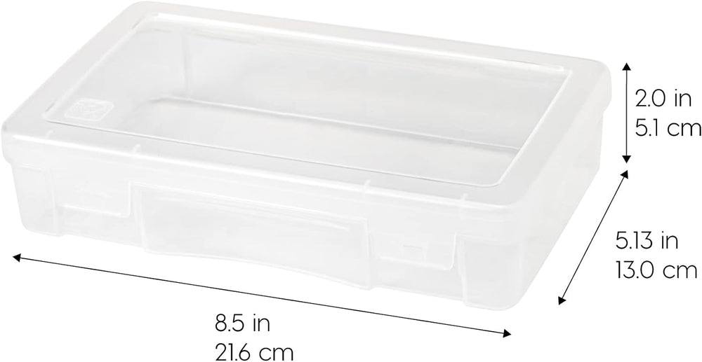 Pencil Case Plastic Pouch Box Storage Organizer for Beads, Pens, and Art Supplies, 6-Pack - IRIS USA