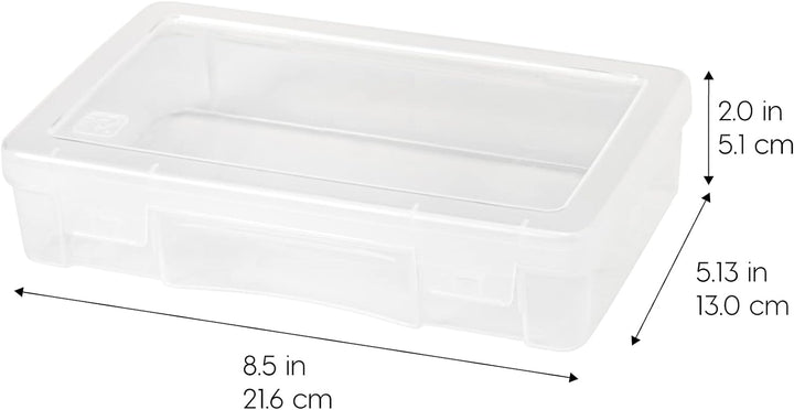 Pencil Case Plastic Pouch Box Storage Organizer for Beads, Pens, and Art Supplies, 6-Pack - IRIS USA