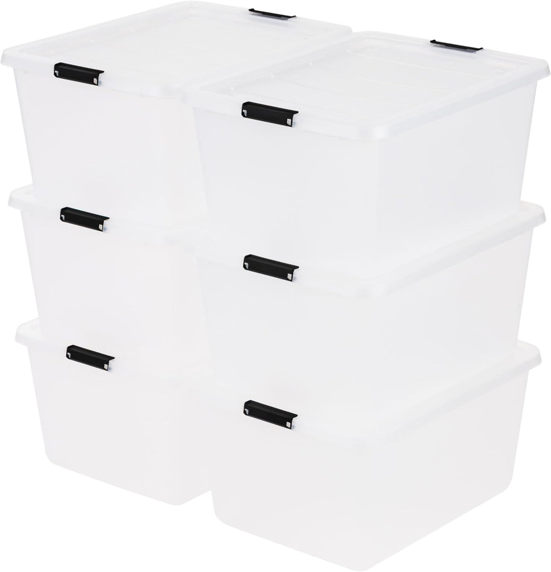 32 Quart High-Capacity Craft Storage Bins with Latching Lids (6-pack)