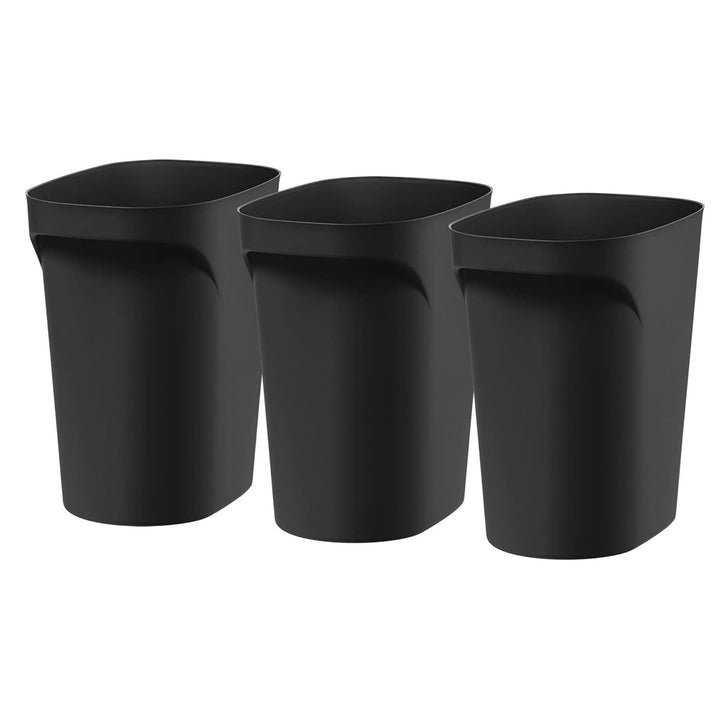 Small Trash Can Wastebasket with Handle, 6 Gallon / 24 Quart, 3-Pack - Eco Friendly