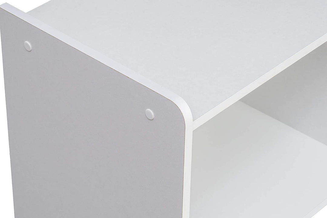 2-Tier Shelf Organizer with Easy Access Angled Cubby - White - IRIS USA, Inc.