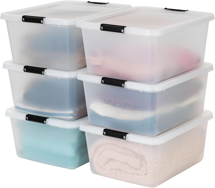 18 Quart Craft Storage Bins with Latching Lids (6-pack)