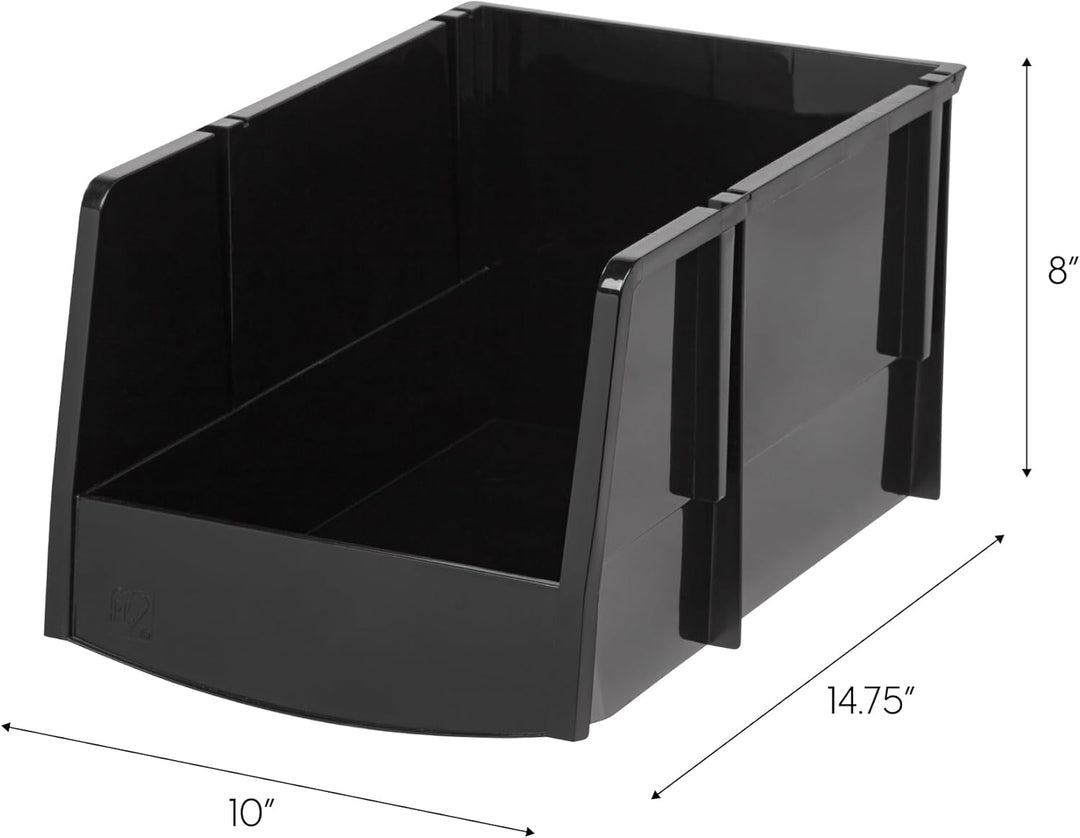Stackable Storage Bins Open Front, 6 Pack