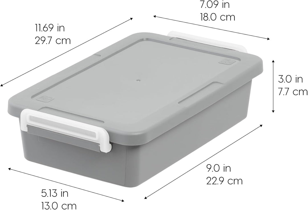 3 Qt. Plastic Craft Storage Container Bins with Lids, 4 Pack