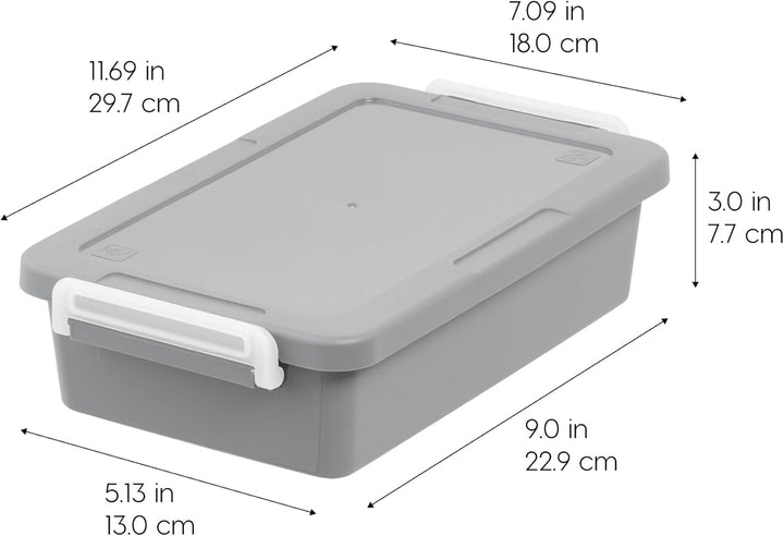 3 Qt. Plastic Craft Storage Container Bins with Lids, 4 Pack