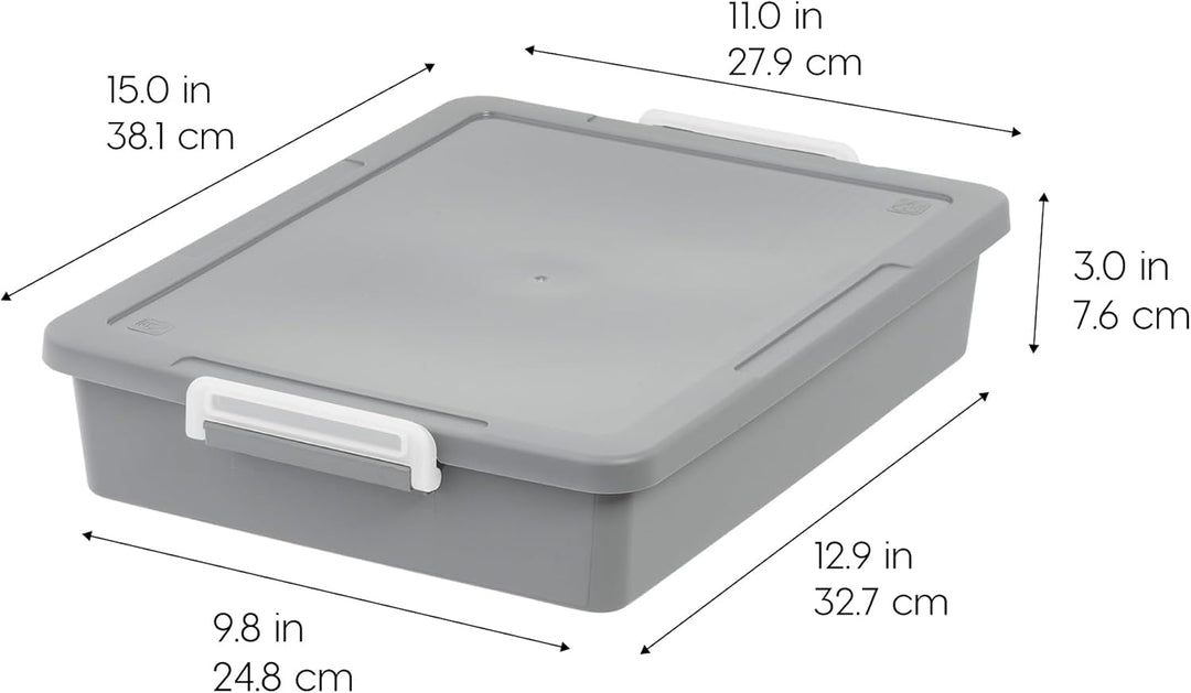 6 Qt. Plastic Craft Storage Container Bins with Lids, 2 Pack