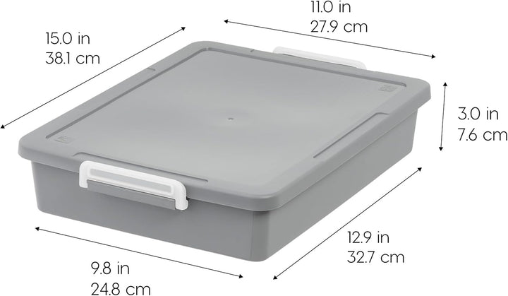 6 Qt. Plastic Craft Storage Container Bins with Lids, 2 Pack