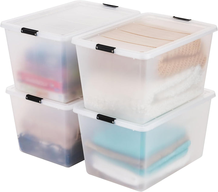 55 Quart High-Capacity Storage Bins with Latching Lids