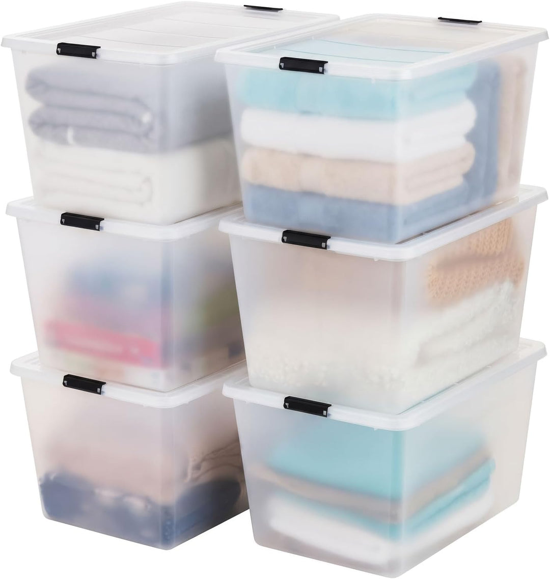55 Quart High-Capacity Storage Bins with Latching Lids